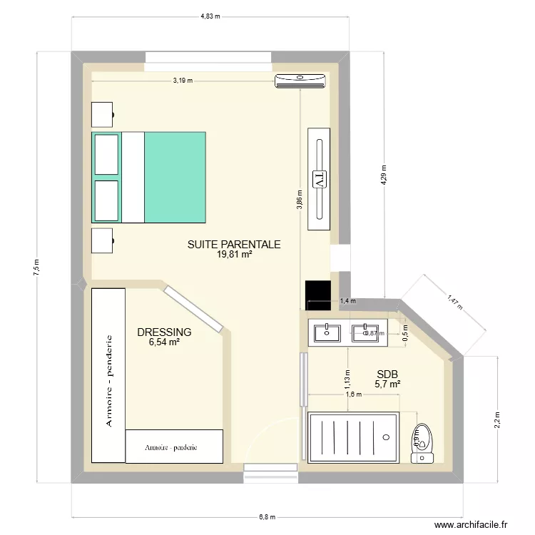 Nouveau L 07062026. Plan de 4 et 32 m² Nouveau L 07062026. Plan de 4 et 32 m²