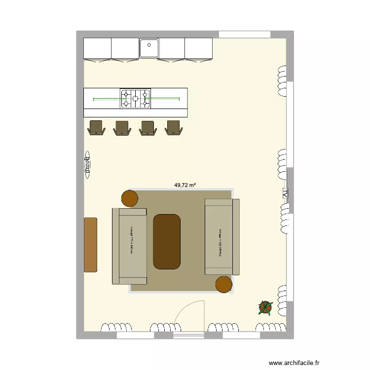 Salon Chambre 12. Plan de 