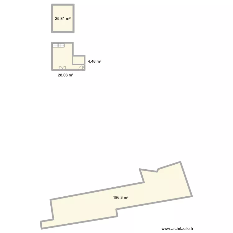 APPART 1. Plan de 4  et 245 m²