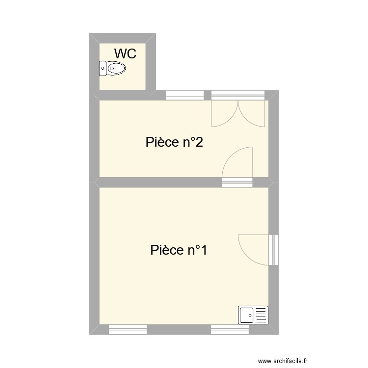 perrot. Plan de 3 pièces et 27 m2