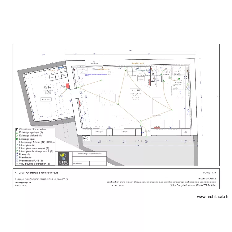 Plan Electrique Plassais RDC V2. Plan de Plan Electrique Plassais RDC V2. Plan de