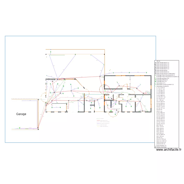 elec maison lumiere. Plan de 
