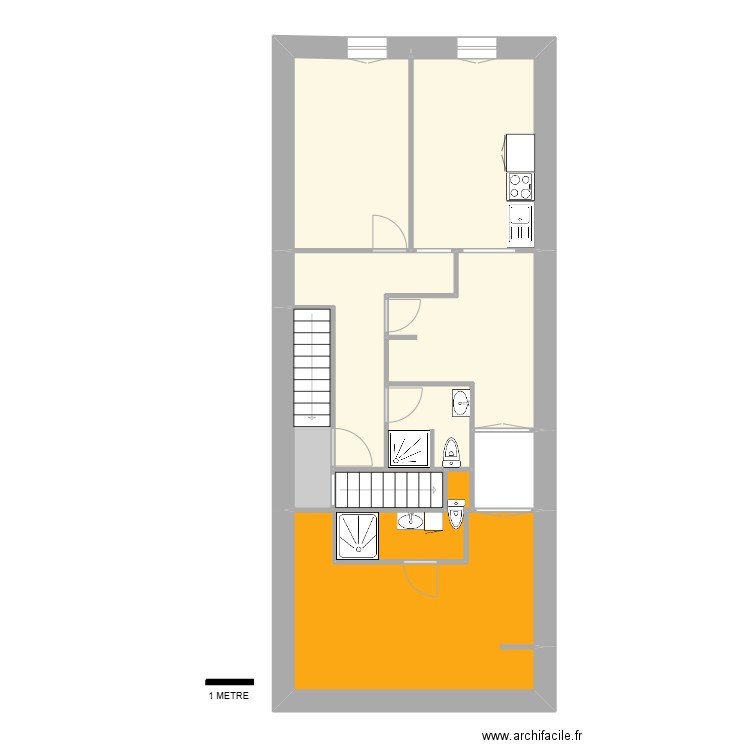 LLucia 10 R+2. Plan de 9 pièces et 66 m2
