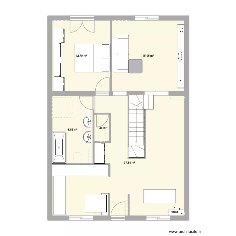 Bellechasse v2. Plan de 5  et 76 m²