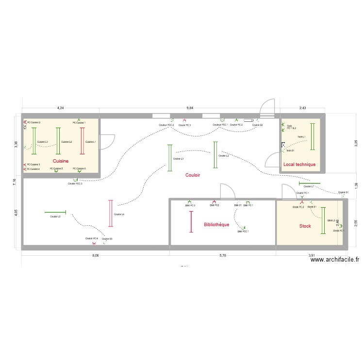 Team 2 schéma après V3. Plan de 3 pièces et 28 m2