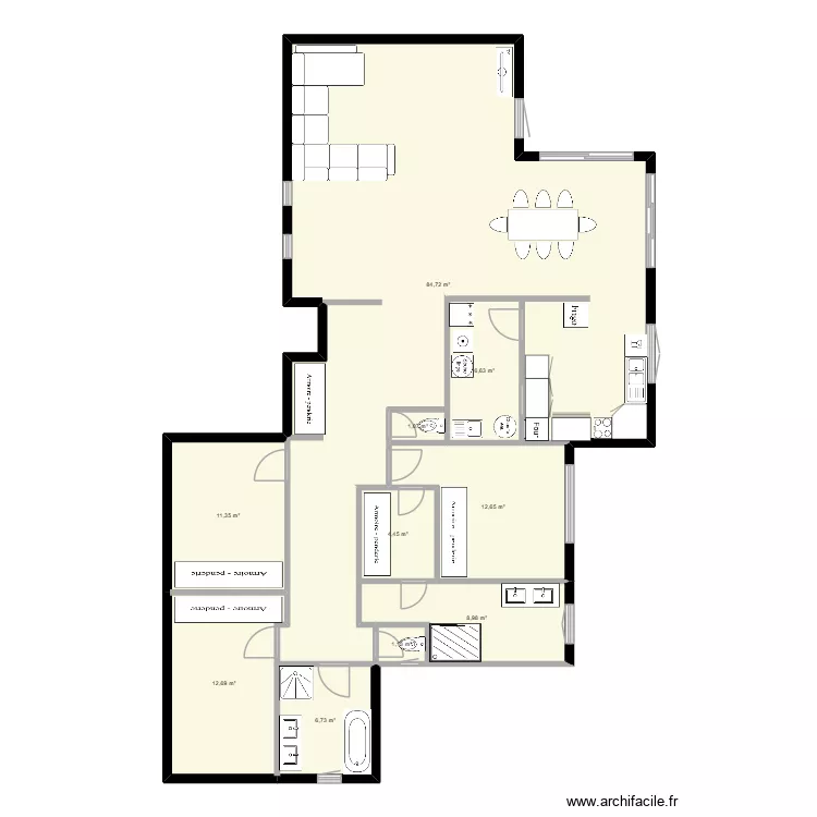 maison A. Plan de 10  et 150 m²