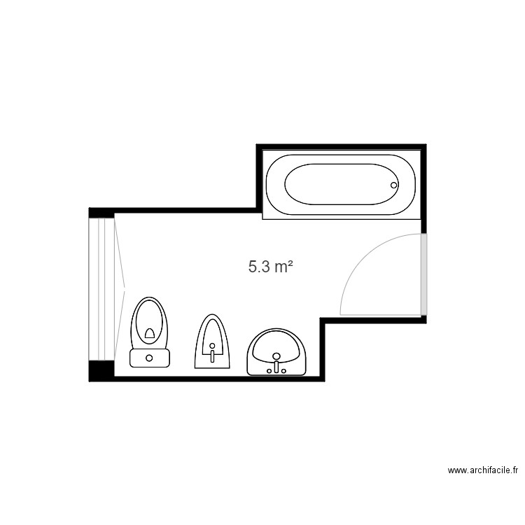 BOYOT. Plan de 1 pièce et 5 m2