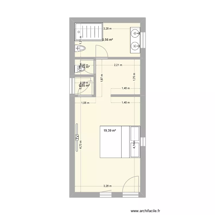 Suite Parentale Riaille. Plan de 4 et 27 m² Suite Parentale Riaille. Plan de 4 et 27 m²