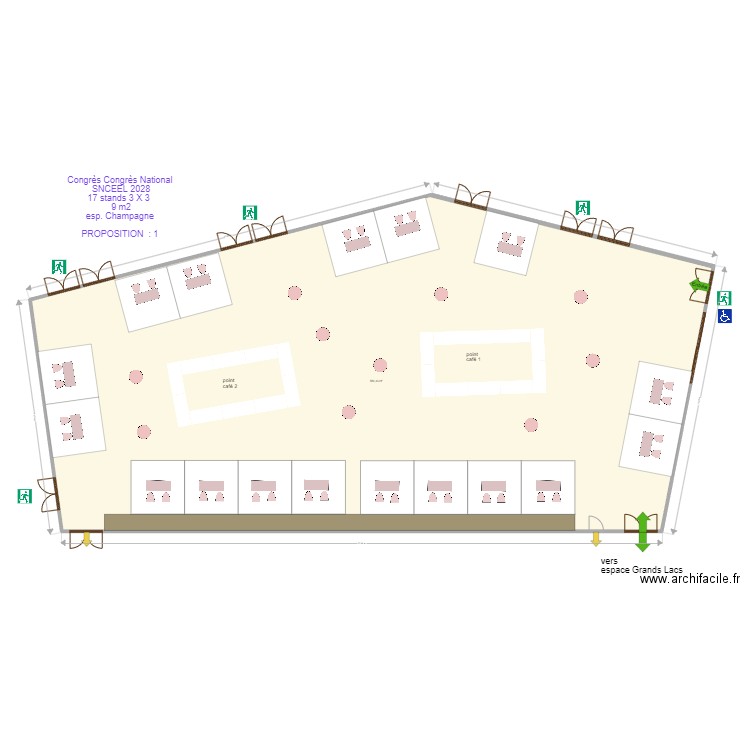Congrès National SNCEEL 2028   espace champagne prop 1. Plan de 1 pièce et 584 m2