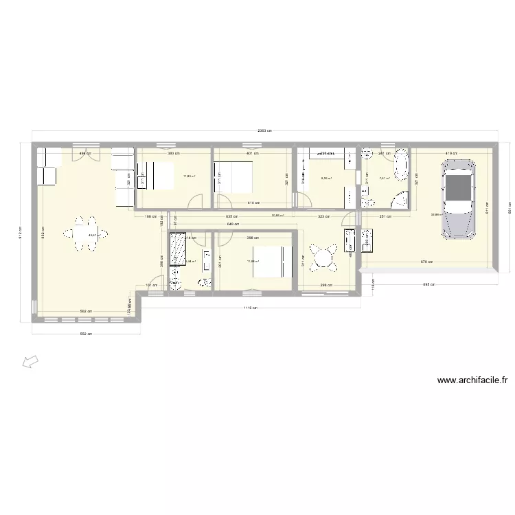 SARLAT 176 SDB DANS CARPORT. Plan de 