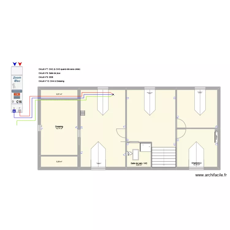 PC (Répartition des circuits). Plan de 8 et 108 m² PC (Répartition des circuits). Plan de 8 et 108 m²