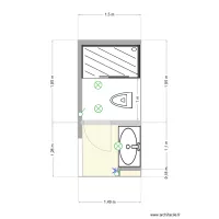 SDB type R1 + R2 paroi avant