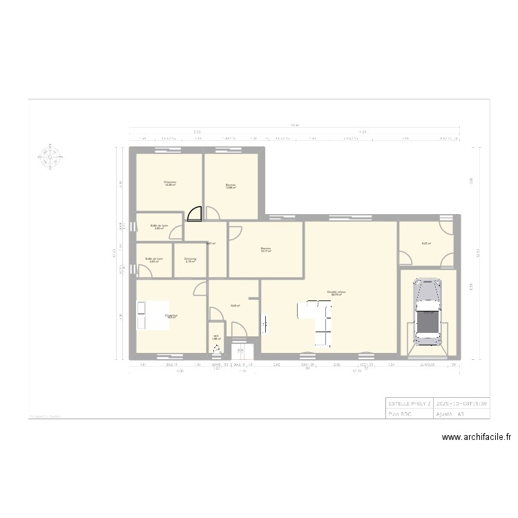 Maison à vivre. Plan de 13 pièces et 175 m2