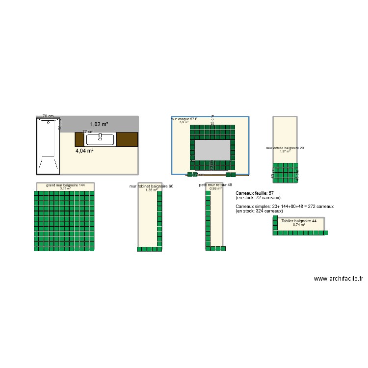Salle Bain. Plan de 0 pièce et 0 m2