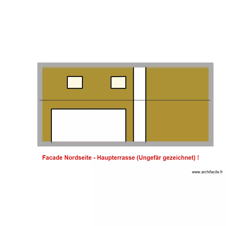 Facade Nordseite. Plan de 
