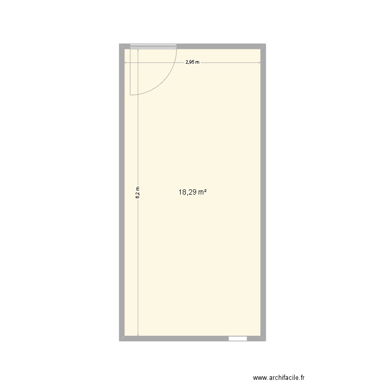 tgbt étage. Plan de 1 pièce et 18 m2