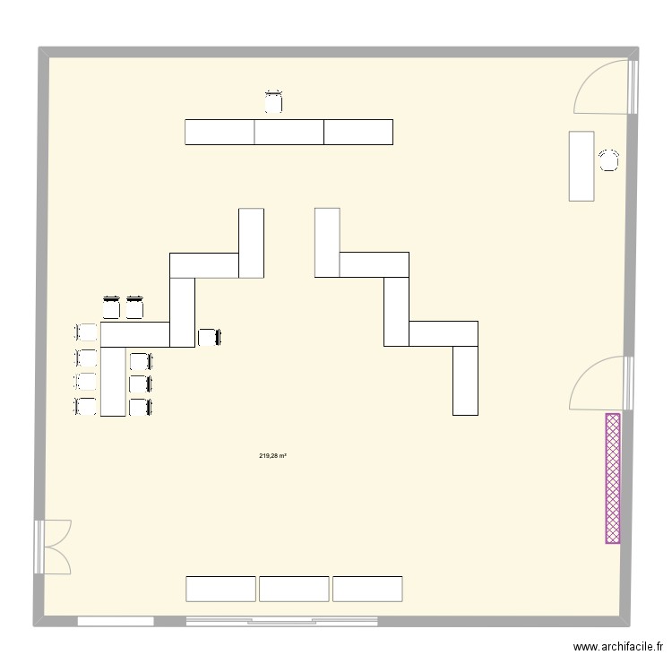Salle de mariage. Plan de 1 pièce et 219 m2