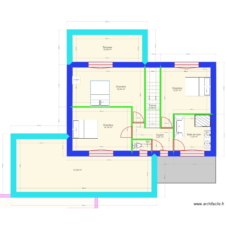 maison 9. Plan de 17 pièces et 257 m2