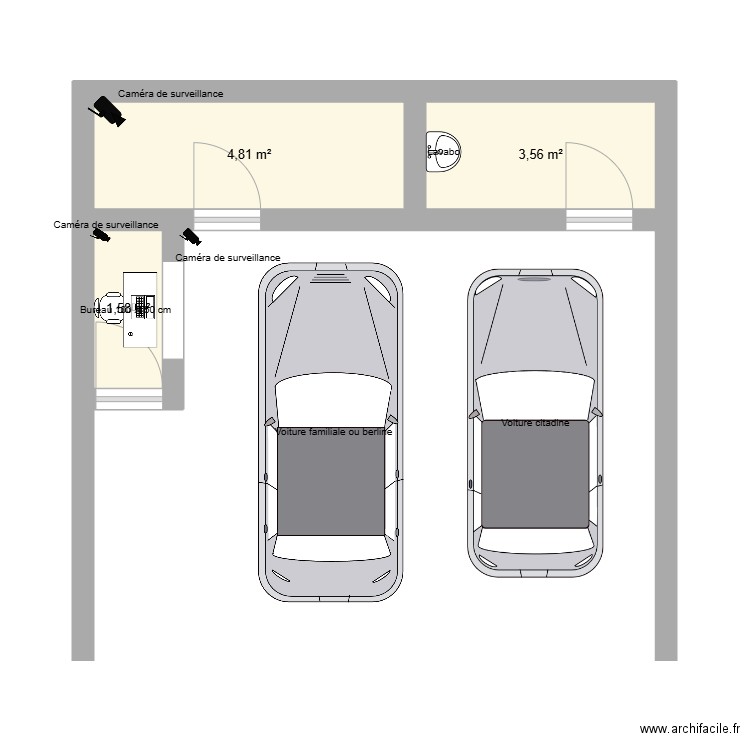 lavage  auto Toure. Plan de 3 pièces et 10 m2