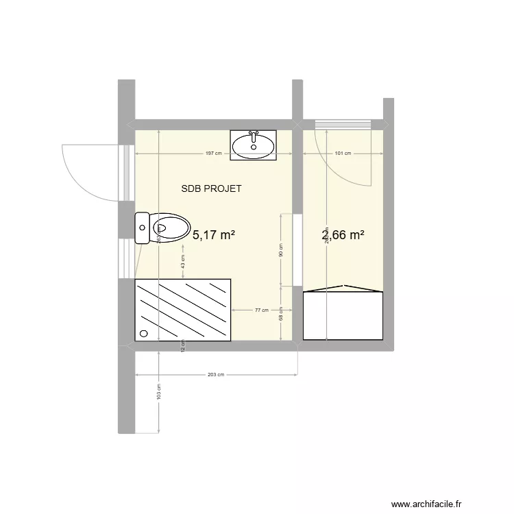 Salle de bains 02. Plan de 