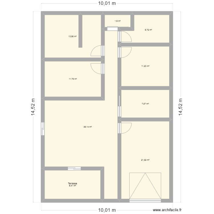 ELISA. Plan de 9 pièces et 120 m2