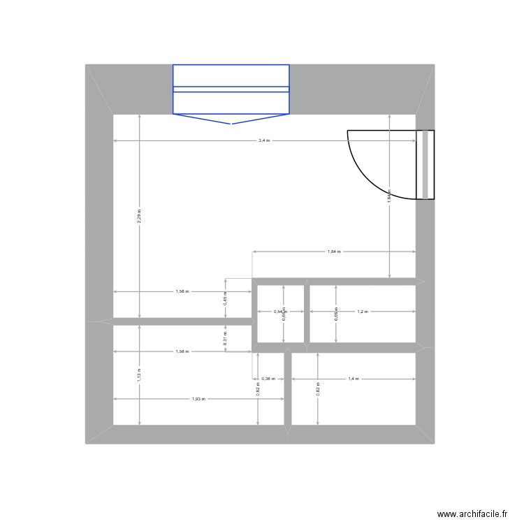 F.GEVAUDAND Taitbout 1G. Plan de 5 pièces et 11 m2