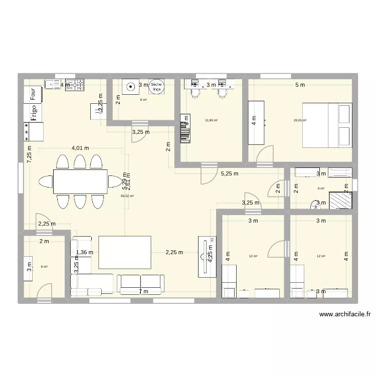 Maison N&deg;1. Plan de 8  et 155 m²