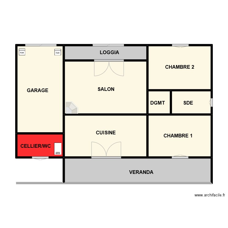 FOUCHARD. Plan de 10 pièces et 90 m2