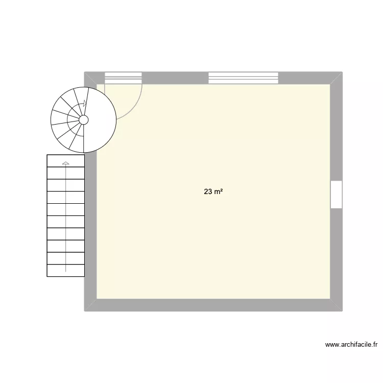 C&eacute;aux. Plan de 1 Pièce et 23 m²
