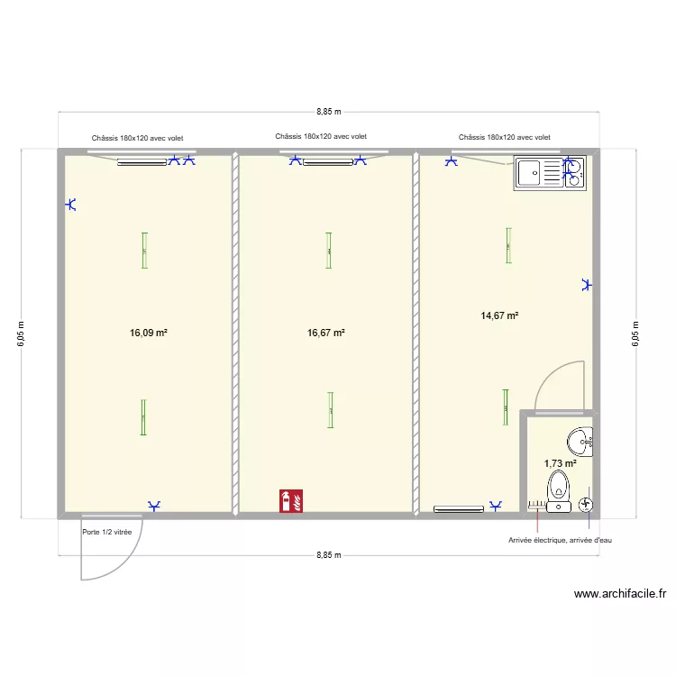 Kids planner. Plan de 4  et 49 m²