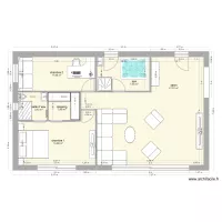 plan avec meuble rdc maison Sillans salon ch1+ch2