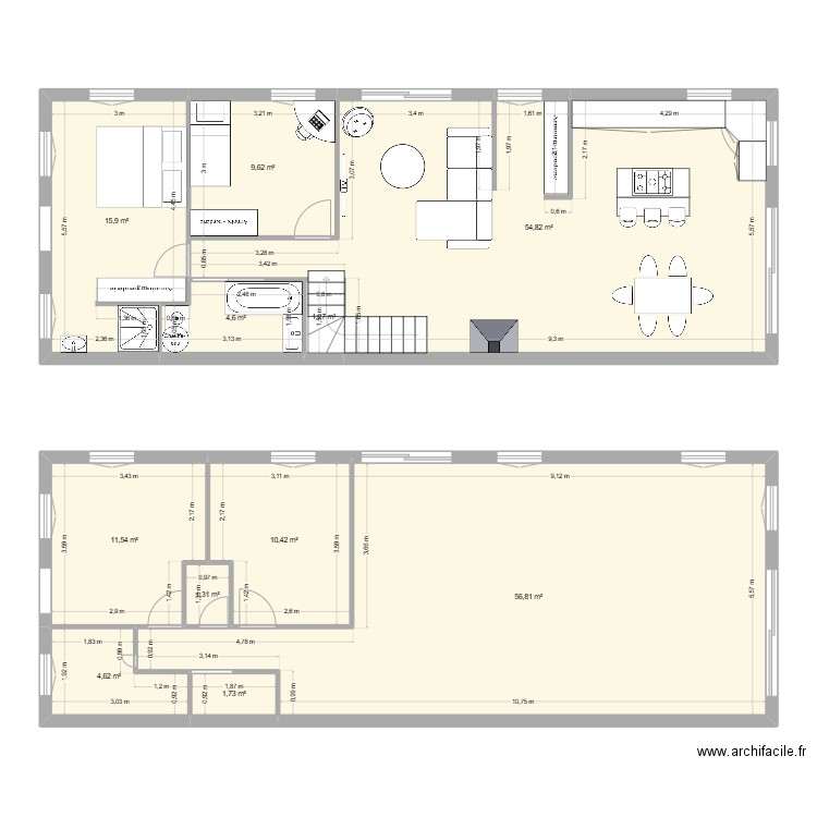 calviac. Plan de 11 pièces et 173 m2