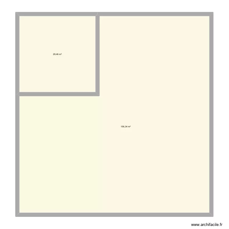 Bru. Plan de 2  et 186 m²
