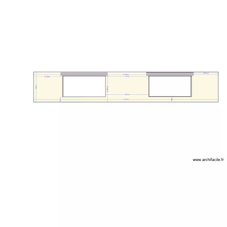 FACADE STUDIO 1 -PULLMAN LYON. Plan de 1  et 75 m²