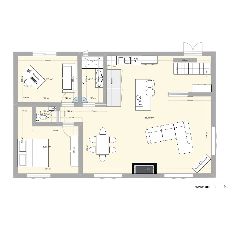 Saint-Brévin Vue 3. Plan de 5 pièces et 89 m2