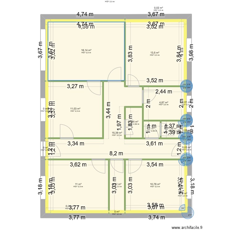 Maison Sète 2. Plan de 21 pièces et 90 m2