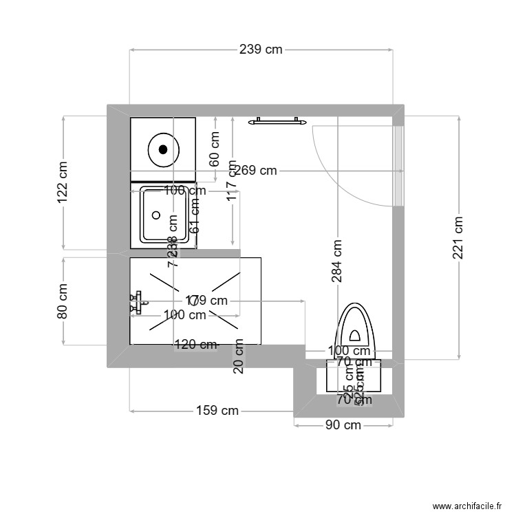 SDB MAESEN. Plan de 1 pièce et 0 m2