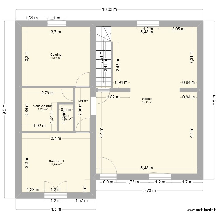 Plan d'un autre user. Plan de 6 pièces et 74 m2
