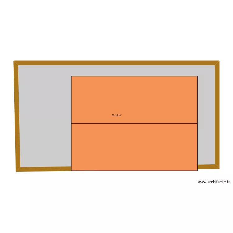 hangar. Plan de 1  et 80 m²