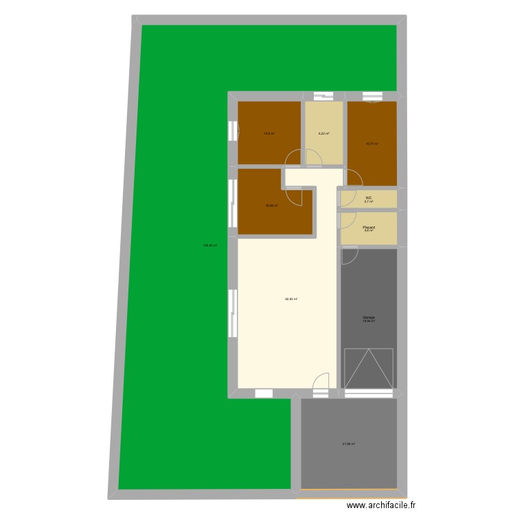 Bassan 1. Plan de 10 pièces et 286 m2