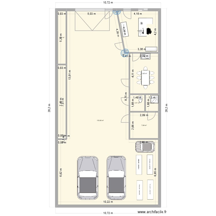dépot. Plan de 7 pièces et 197 m2