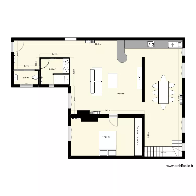 mathieu 87. Plan de 5  et 95 m²