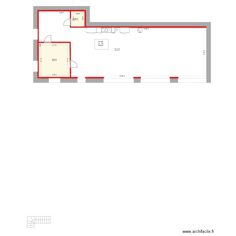 moulin rouchat. Plan de 3 pièces et 152 m2