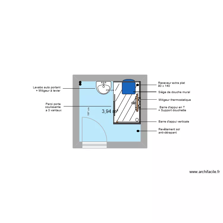 Projet GILLARD. Plan de 1  et 4 m²