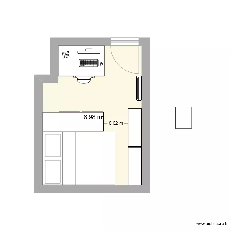 chambre modif. Plan de 1  et 9 m²