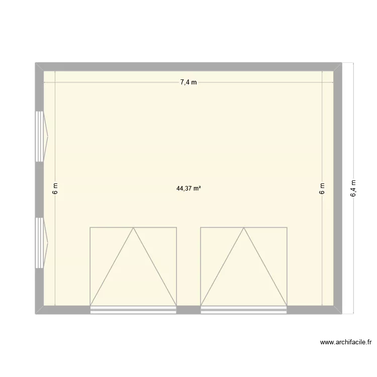 garage sophie. Plan de 1  et 44 m²