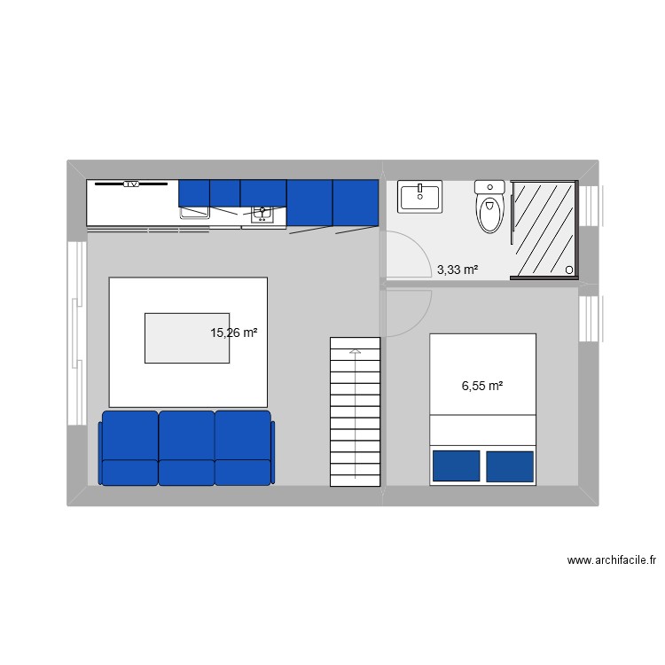 Sabine. Plan de 5 pièces et 50 m2