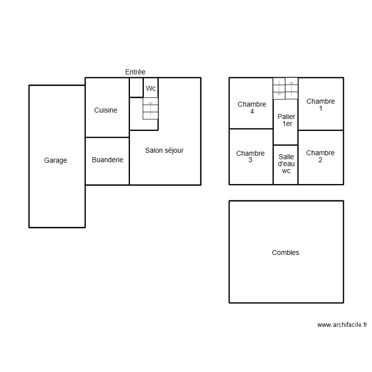 DOUARNENEZ BRAMOULLE 2. Plan de 13 pièces et 53 m2