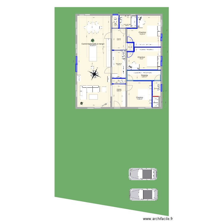 Castelginest 11. Plan de 15 pièces et 151 m2