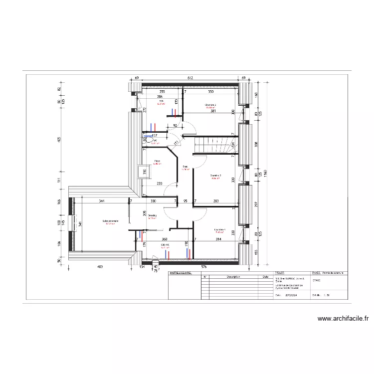SARBAC ETAGE HYDRAULIQUE. Plan de 